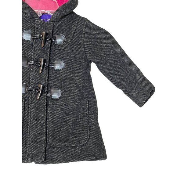 Madden Girl Toddler Girls Gray Toggle Snap Zip Coat Hood 2T Wool Blend - Picture 4 of 16